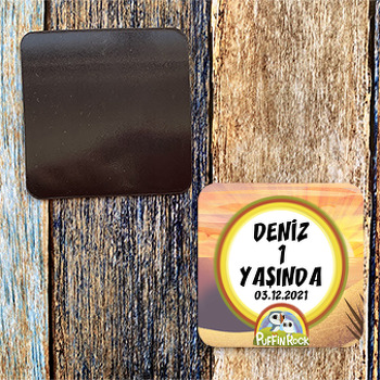 Puffin Rock Temalı Doğum Günü Magnet