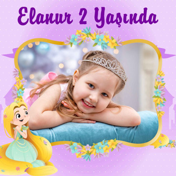 Rapunzel Temalı Kare Parti Afiş
