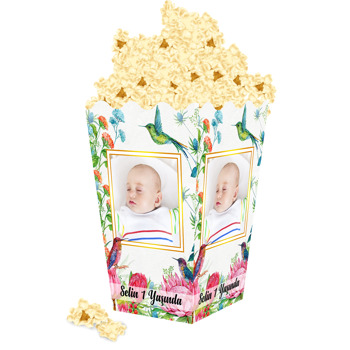 Renkli Arı Kuşları Temalı Popcorn Kutusu