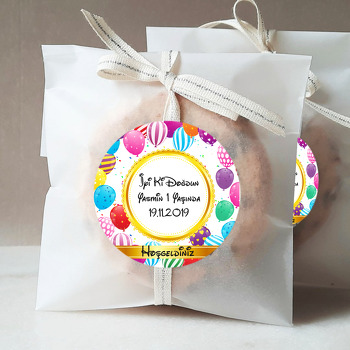 Renkli Balonlar Ve Konfeti Temalı Doğum Günü Sticker