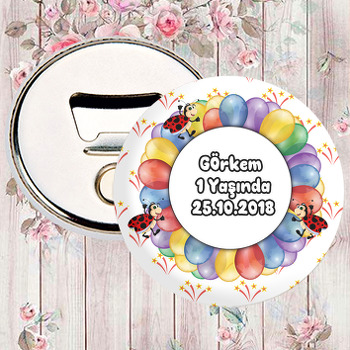 Renkli Balonlar ve Uğur Böceği Temalı Magnet Açacak