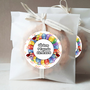 Renkli Balonlar ve Uğur Böceği Temalı Sticker