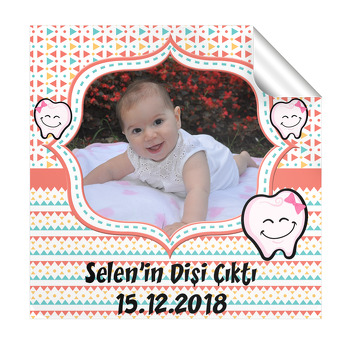 Renkli Çerçeveli Diş Buğdayı  Kare Etiket