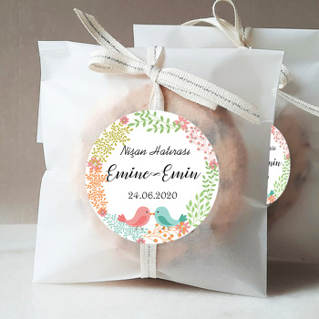 Renkli Çiçek Temalı Söz Nişan Nikah Sticker