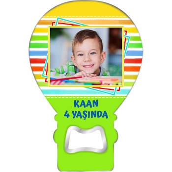 Renkli Çizgiler Temalı Resimli Balon Magnet Açacak