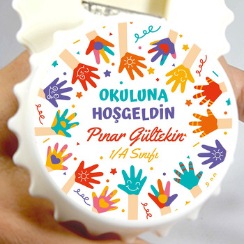 Renkli Çocuk Elleri Temalı Kapak Şekilli Magnet Açacak