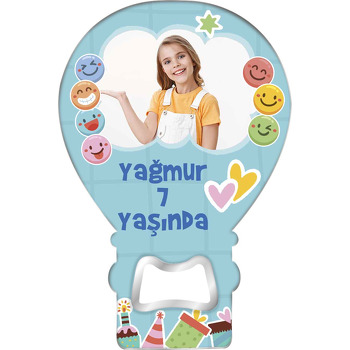 Renkli Emojiler ile Parti Temalı Balon Ahşap Magnet 