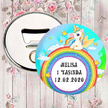 Renkli Gökkuşağı Ve Unicorn Temalı Magnet Açacak