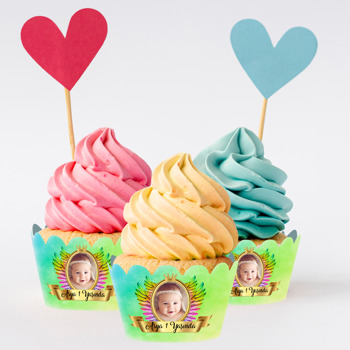 Renkli Kanatlar Temalı Cupcake Sargısı