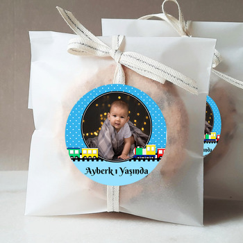 Renkli Tren Temalı Resimli Sticker