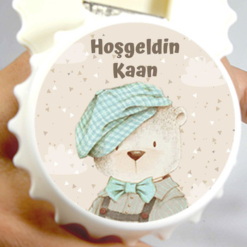 Retro Ayıcık Temalı Kapak Şekilli Magnet Açacak