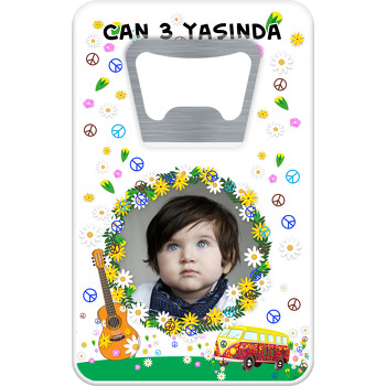 Retro Desen Temalı Dikdörtgen Magnet Açacak