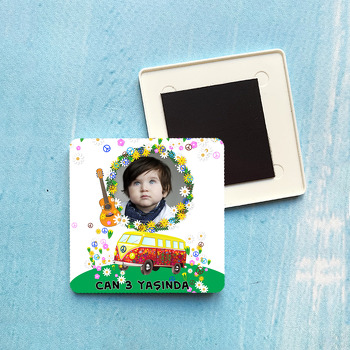 Retro Desen Temalı kare Plastik Kare Magnet