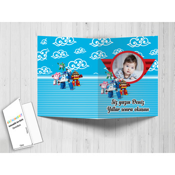 Robocar Poli Temalı Anı Kartı