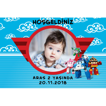Robocar Poli Temalı Doğum Günü Afiş