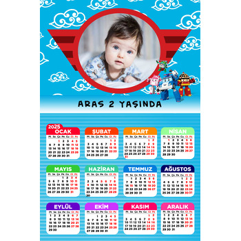 Robocar Poli Temalı Takvim Magnet