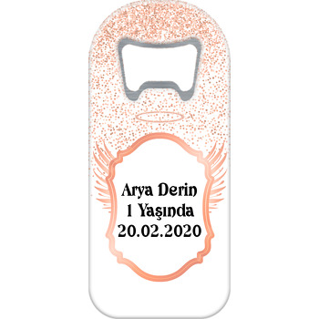Rose Gold ve Melek Kanadı Temalı Yazılı Uzun Oval Magnet Açacak