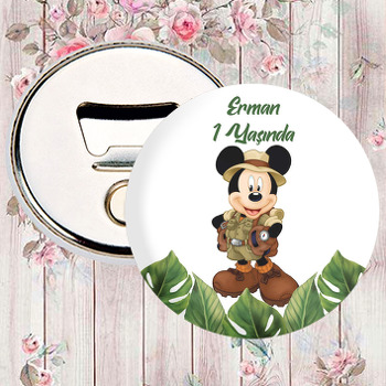 Safari Mickey Mouse ile Yapraklar Temalı Magnet Açacak