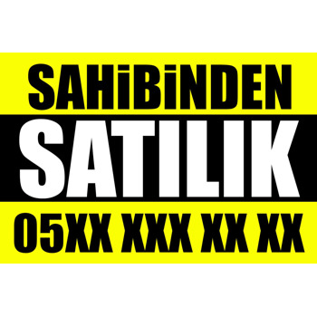 Sahibinden Kiralık Siyah Sarı Fon Temalı Emlak Afiş
