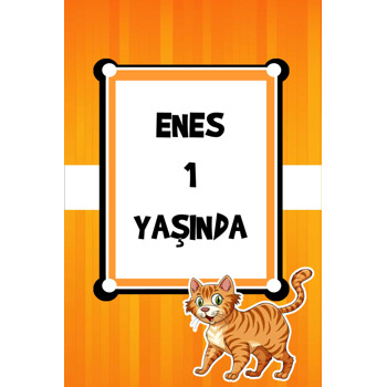 Şanslı Kedi Temalı Doğum Günü Afiş