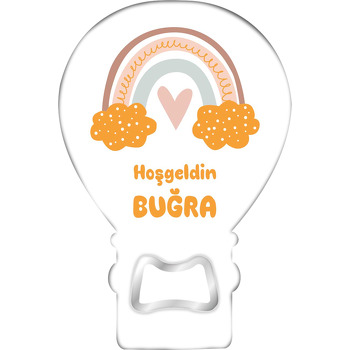 Sarı Bulutlu Gökkuşağı Temalı Balon Magnet Açacak