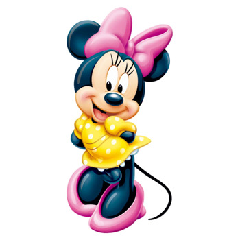 Sarı Elbise ile Pembe Kurdeleli Minnie Mouse Temalı Masa Önü Ayaklı Dekor