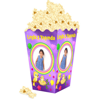 Sarı Kanarya Temalı Popcorn Kutusu