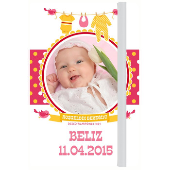 Sarı Kuşaklı Hoşgeldin Kız Bebek Kişiye Anı Özel Defter