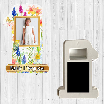Sarı Kuşlar Ve Sümbül Temalı Doğum Günü Magnet Açacak