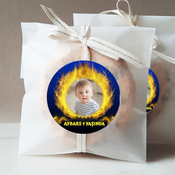 Sarı Lacivert Temalı Sticker