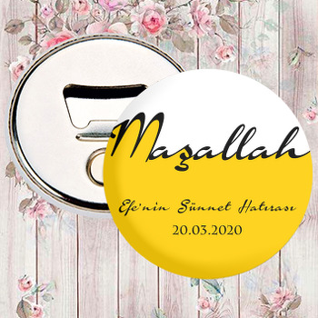 Sarı Maşallah Yazılı Sünnet Temalı Magnet Açacak