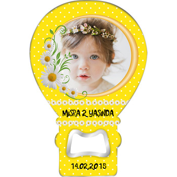 Sarı Papatya Temalı Balon Magnet Açacak