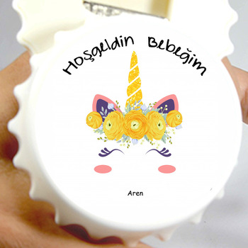 Sarı Unicorn Başlığı Temalı Kapak Açacak
