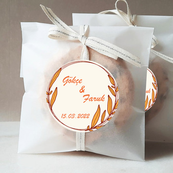 Sarı Yaprak Çerçeve Temalı Sticker