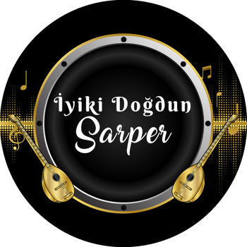 Saz Temalı Akrilik Daire Magnet