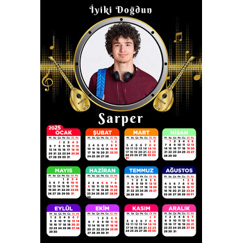 Saz Temalı Takvim Magnet