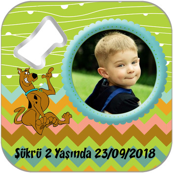 Scooby Doo 2 Temalı Kare Magnet Açacak