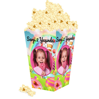 Şekerleme Diyarı Temalı Popcorn Kutusu