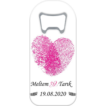 Sevgililerin Parmak İzi Temalı Uzun Oval Açacak Magnet