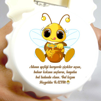 Sevimli Arı Temalı Kapak Şekilli Magnet Açacak