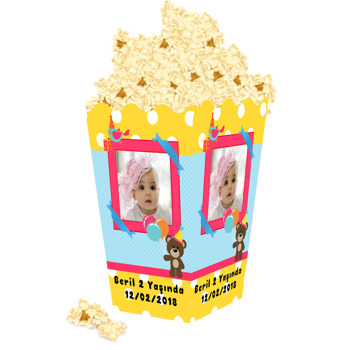 Sevimli Ayı Temalı Popcorn Kutusu