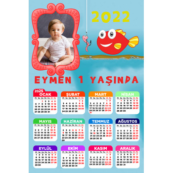 Sevimli Balık Temalı Takvim Magnet