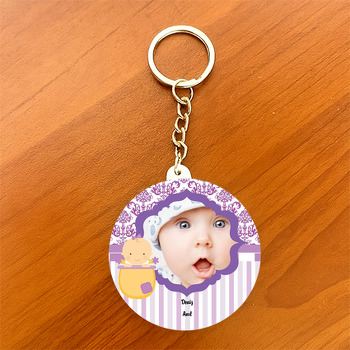 Sevimli Bebek 2 Temalı Hoşgeldin Bebek Daire Plastik Anahtarlık