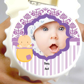 Sevimli Bebek 2 Temalı Hoşgeldin Bebek Kapak Şekilli Magnet Açacak