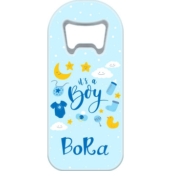 Sevimli Bebek İmgeleri ile Erkek Baby Shower Temalı Uzun Magnet Açacak