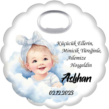 Sevimli Bulut Kız Temalı Çiçek Şekilli Magnet Açacak