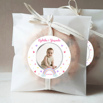 Sevimli Bulutlar ile Gökkuşağı Temalı Sticker