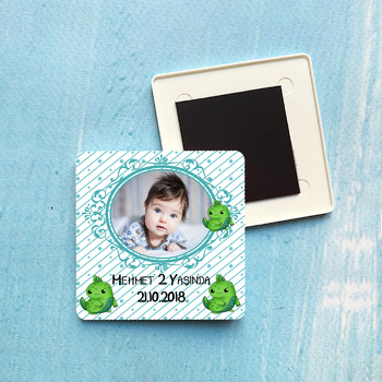 Sevimli Deniz Canlıları Temalı Plastik Kare Magnet