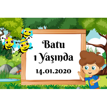 Sevimli Dostlar Ormanda Temalı Doğum Günü Afiş