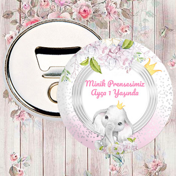 Sevimli Fil Pembe Temalı Magnet Açacak